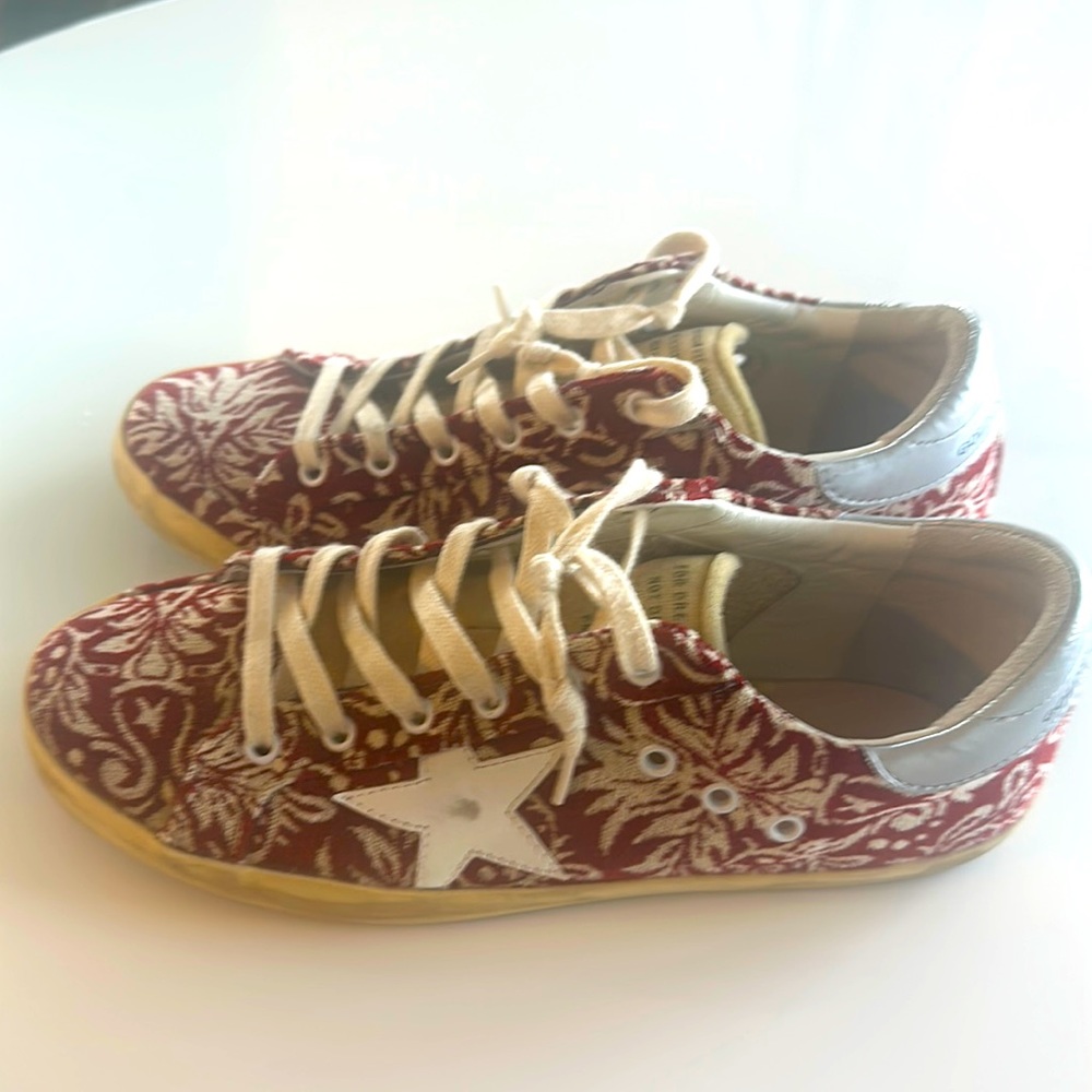 Golden Goose Rare Dark Red and Ivory Jacquard Super Star purchased in Rome.